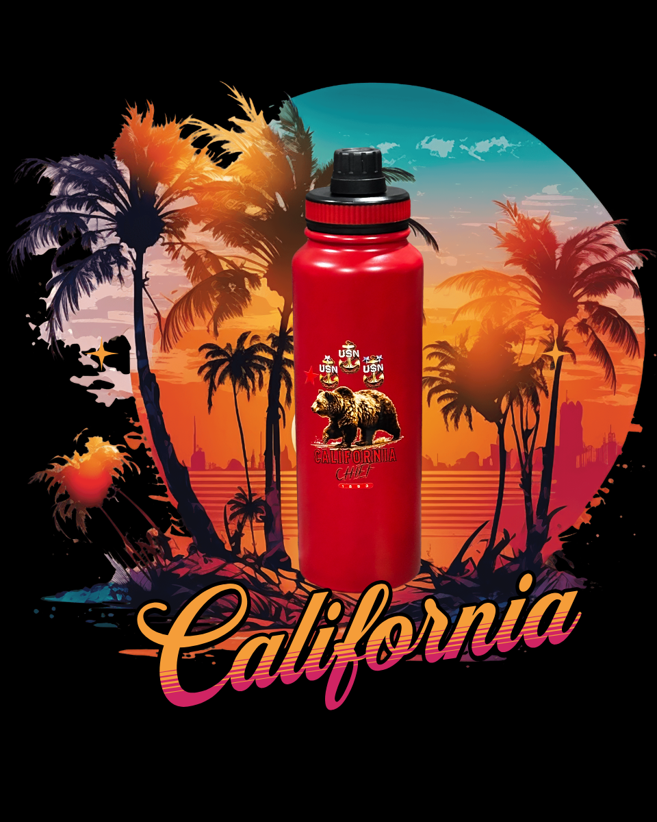 Stainless Steel Sport Water Bottle 1000ML California Chief