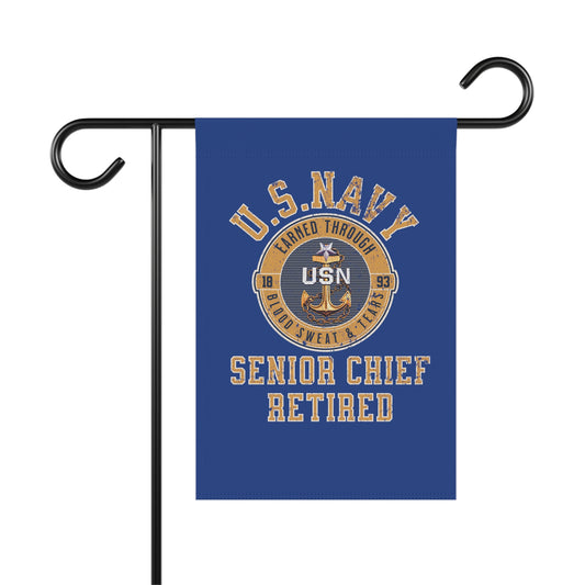 US Navy Senior Chief Retired Garden & House Banner