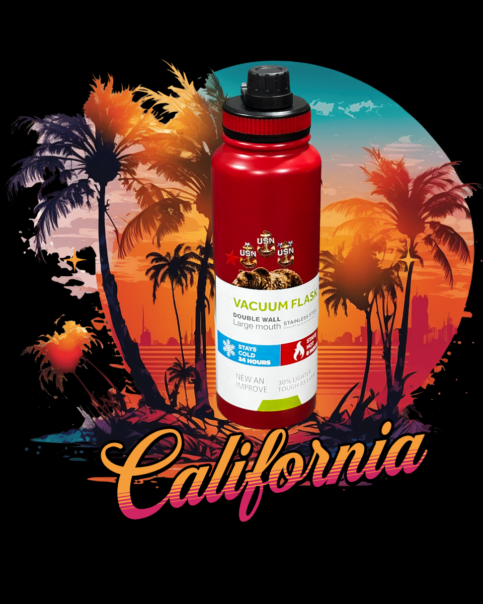 Stainless Steel Sport Water Bottle 1000ML California Chief