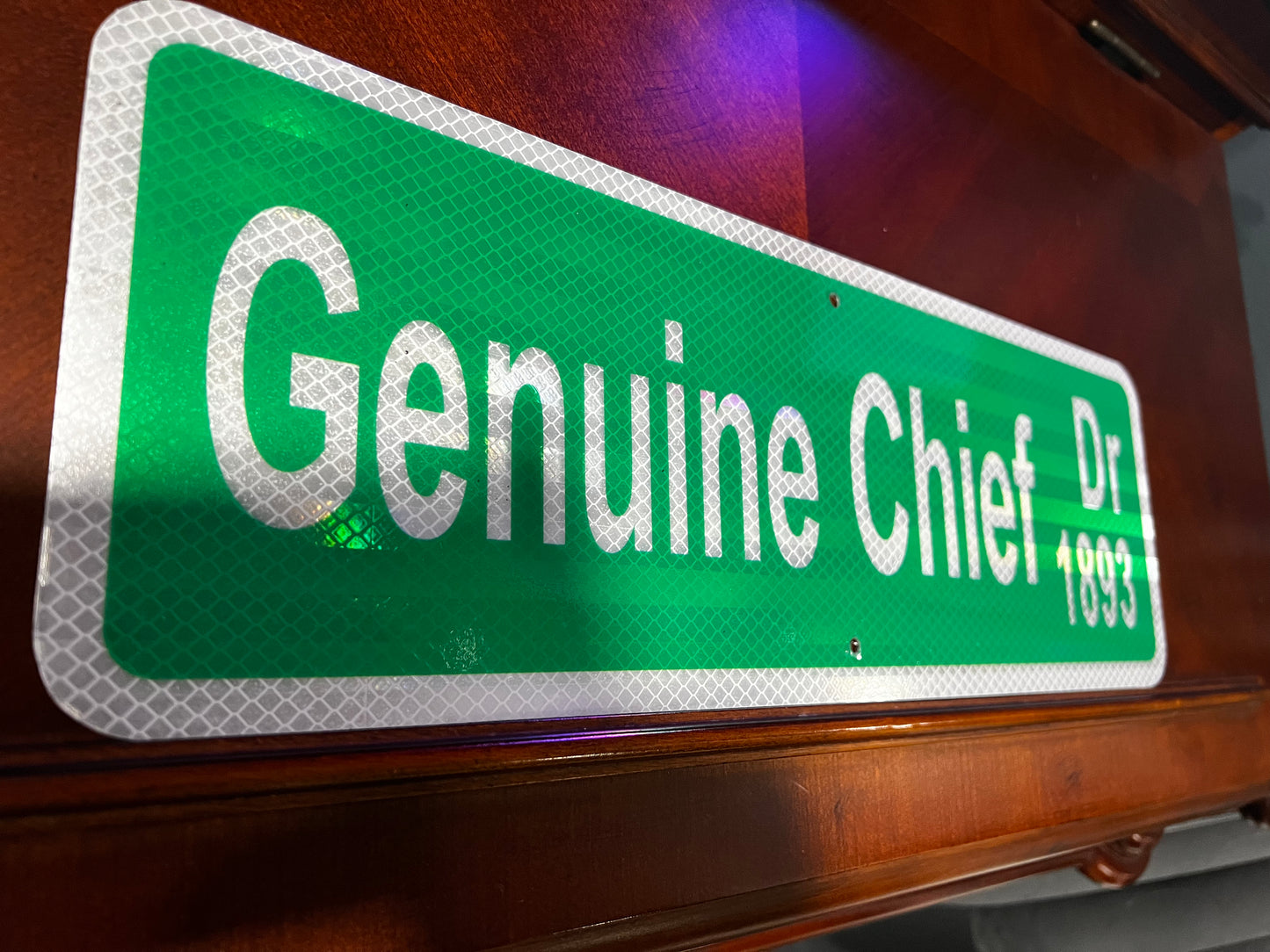 Genuine Chief 1893 Street Sign