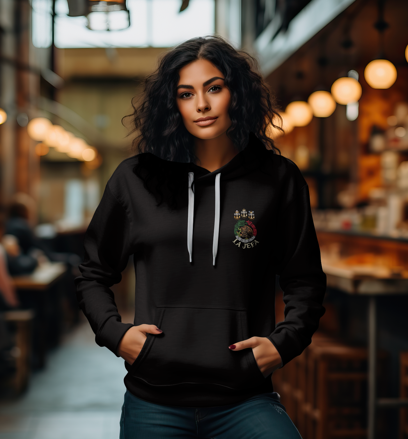 La Jefa Mexicana US Navy Hoodie